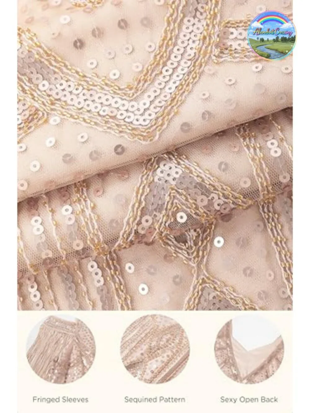 Flapper Dress 1920s Vintage Sequin Beaded Fringe Party Prom Costume
